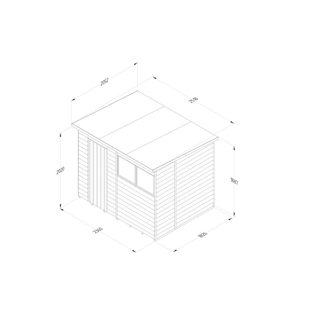 4LIFE Pent Shed 8×6 – Single Door – 2 Windows (Installation) 5013053200490 2